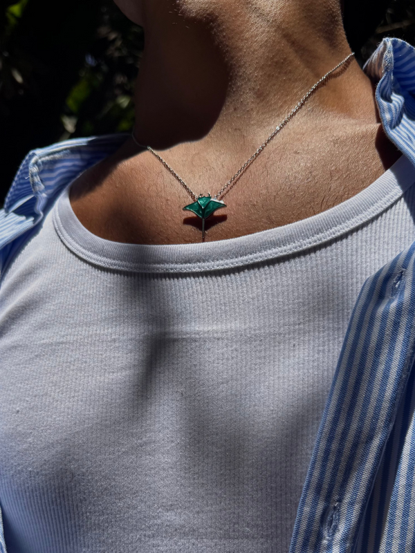 שרשרת כסף מנטה ריי טורקיז